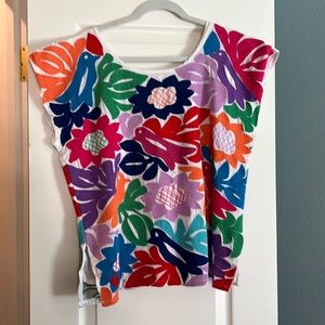 J Marie embroidered top